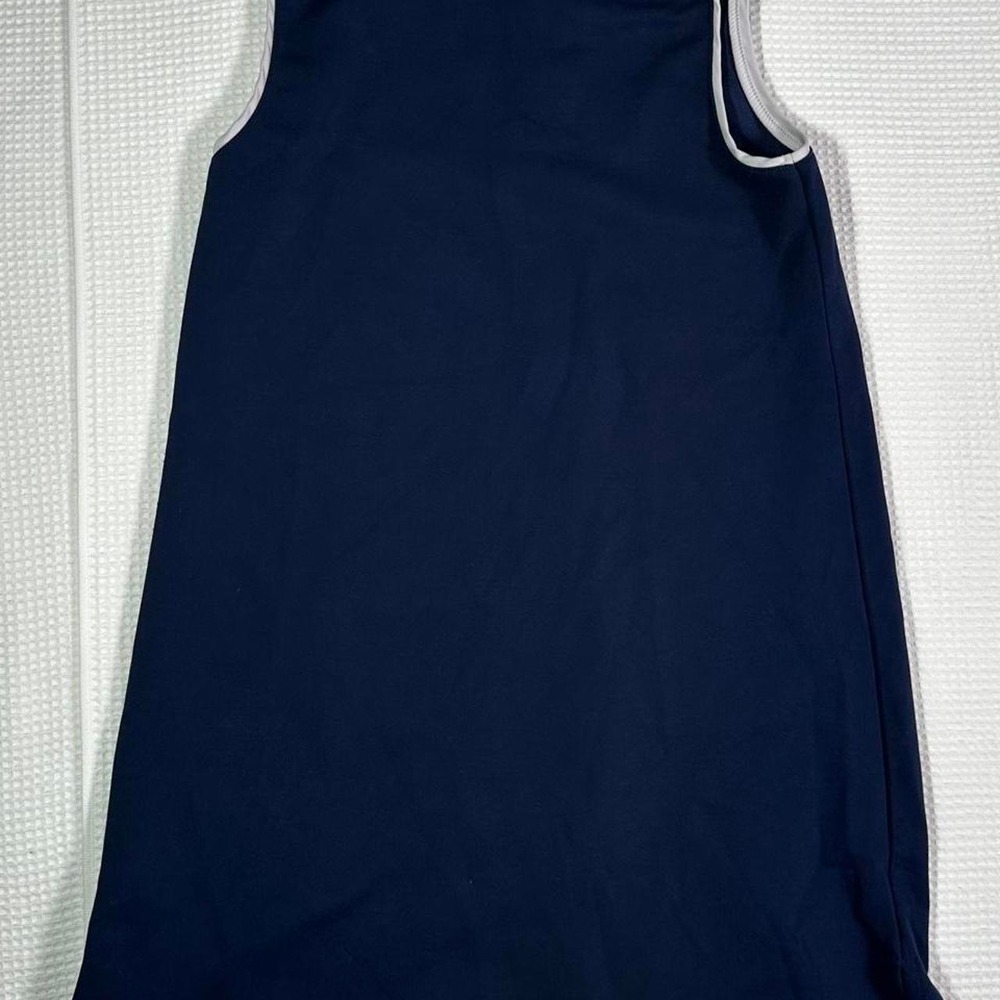 Tommy Bahama Navy Blue Polo Dress with White Trim Size L 10-12 - Picture 3 of 3